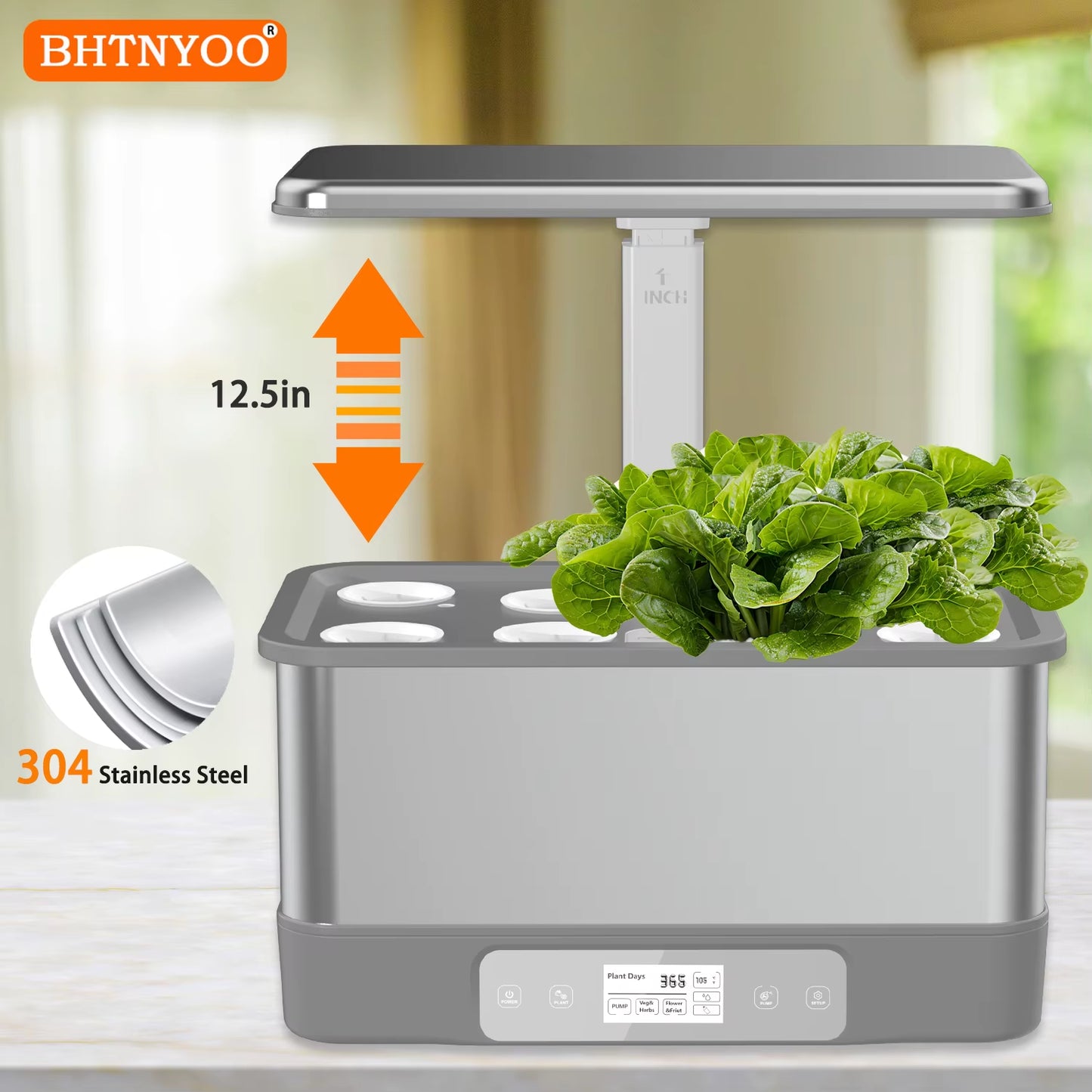 Smart Wifi Hydroponics Indoor Garden Kit - Grow 8 Herbs Soilless with LED Lights & Remote Control