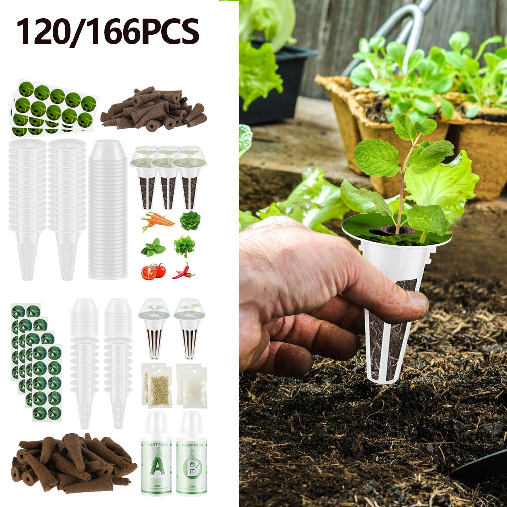 Ultimate Hydroponic Pods Kit - 120/166 Reusable Seed Pods with Nutrients for Indoor Gardening Success!