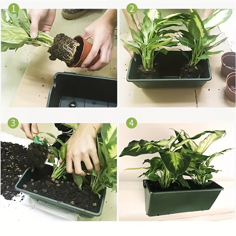 Vertical Wall Hanging Flower Pot Set - Modern Indoor/Outdoor Decorative Planters (3/6 Pcs)