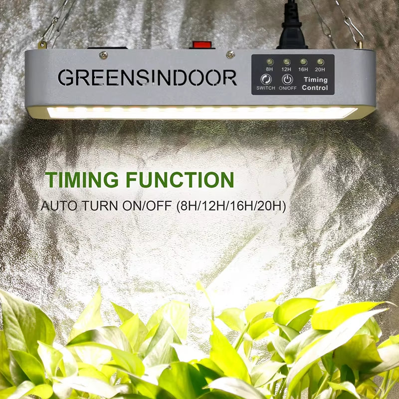 SEAMETAL 3000W Full Spectrum LED Grow Light with Timer - Perfect for Indoor Plant Growth!