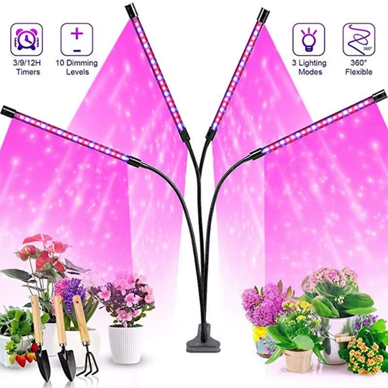 Ultimate USB LED Grow Light for Indoor Gardens - 10 Dimmable Levels, Full Spectrum & Timer Settings for Hydroponics - Perfect for Greenhouses!