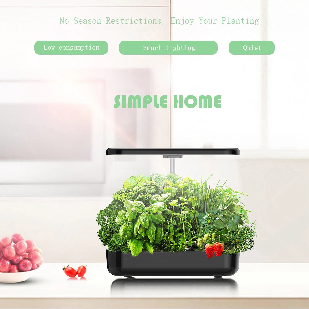 Smart Hydroponic Indoor Gardening System with LED Grow Light - Non-Toxic, Soilless Plant Care for Home!