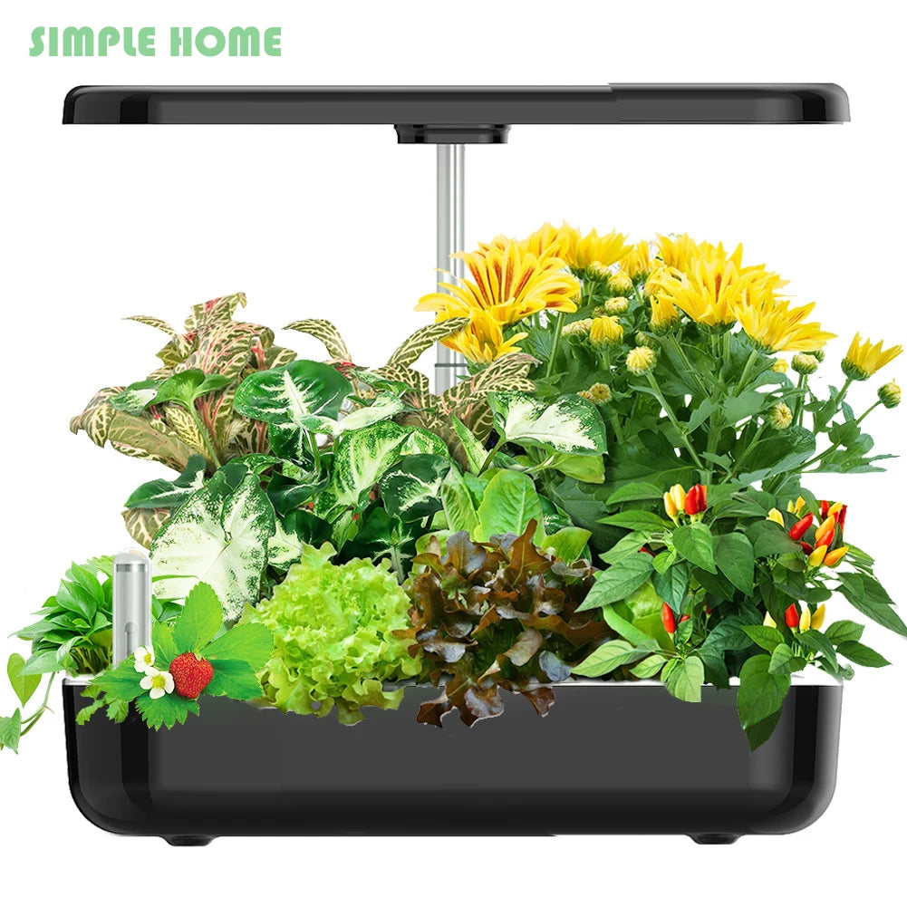 Smart Hydroponic Indoor Gardening System with LED Grow Light - Non-Toxic, Soilless Plant Care for Home!
