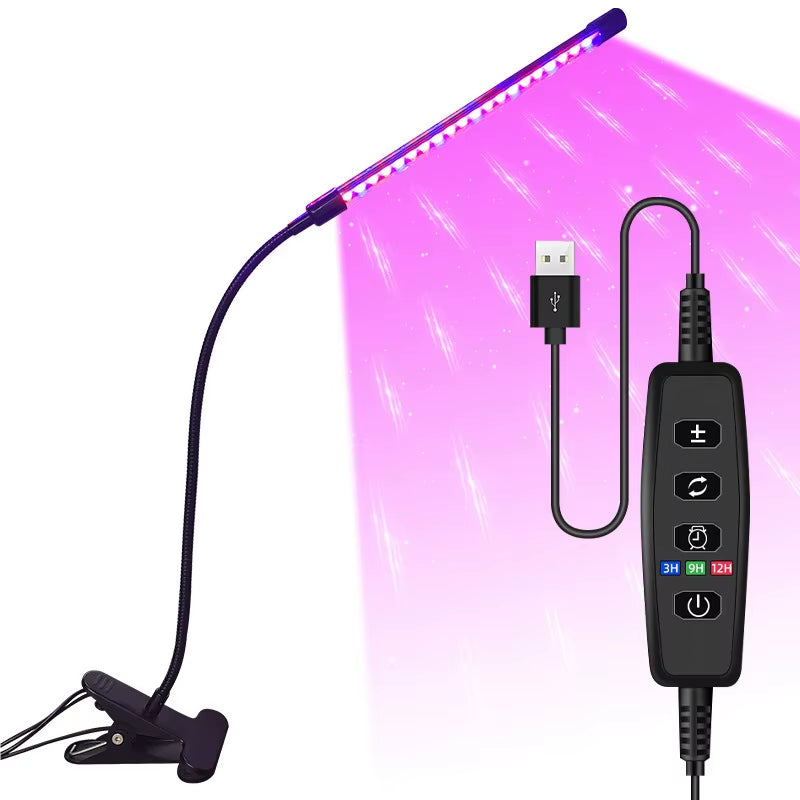 Ultimate USB LED Grow Light for Indoor Gardens - 10 Dimmable Levels, Full Spectrum & Timer Settings for Hydroponics - Perfect for Greenhouses!