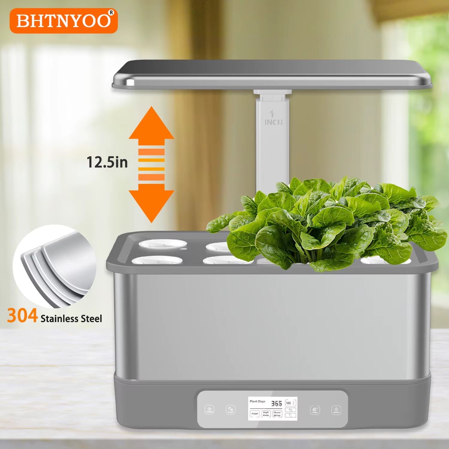 Smart Wifi Hydroponics Indoor Garden Kit - Grow 8 Herbs Soilless with LED Lights & Remote Control