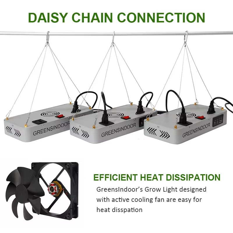 SEAMETAL 3000W Full Spectrum LED Grow Light with Timer - Perfect for Indoor Plant Growth!