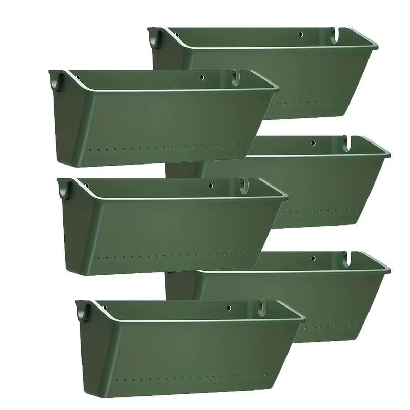 Vertical Wall Hanging Flower Pot Set - Modern Indoor/Outdoor Decorative Planters (3/6 Pcs)